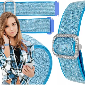 Řemínek na hodinky Řemínek pro Devill Bianka 42mm chytré hodinky modrý řemínek 20mm s teleskopy