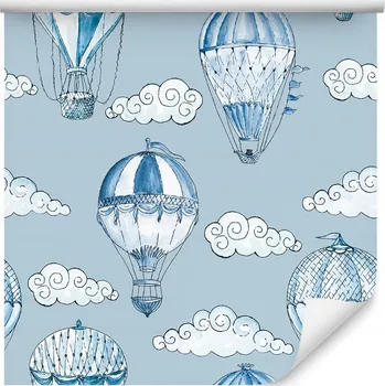 Tapeta Tapeta do dětského pokoje - mraky, balóny, vozidla