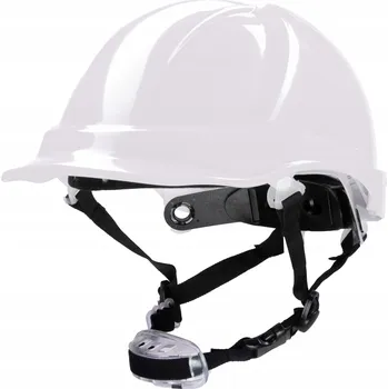 Pracovní přilba Přilba, BÍLÁ 4-bodová přilba POLSTAR, ABS, stavební, průmyslová
