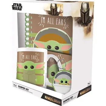 Stolování CurePink Dárkový set Star Wars Hvězdné Války The Mandalorian All Ears hrnku GP85437 315 ml