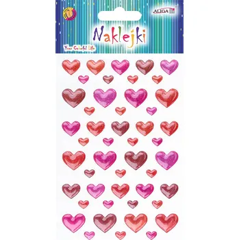 samolepka Samolepky puffy srdíčka vypouklé Aliga NK-3613 48 ks
