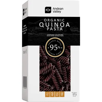 Těstoviny z Royal quinoi černé BIO bez lepku - VEGAN - Andean Valley 227g