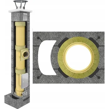 Komín Keramický komín, komínový systém fi 200 8m sada 36 x 50 cm kompletní