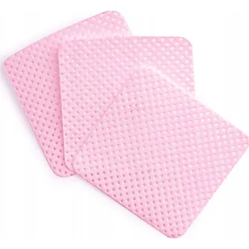 Perforované bezprašné vatové tampony na nehty růžové 100ks SPN Nails