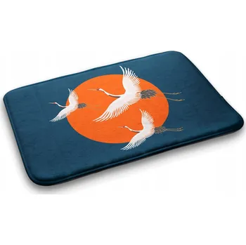 Koupelnová předložka Savá koupelnová předložka Japonský jeřáb