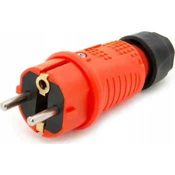 Elektrická zásuvka GUMOVÁ ZÁSUVKA ORANŽOVÁ UNI-SCHUKO IP44 230V 16A PRO KABEL VÝVODKA