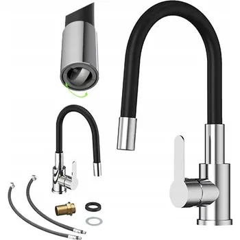 Vodovodní baterie Stojánková kuchyňská baterie Granitan GRADO PLUS stříbrná