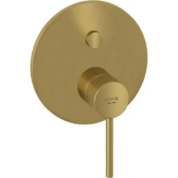Vodovodní baterie Kludi Bozz Baterie vanová podomítková - vrchní díl s push přepínačem, kartáčované zlato, 38659N076