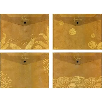 Obálka Obálka s drukem Fashion A4 PP, LUX M, mix č.5, hnědozlaté