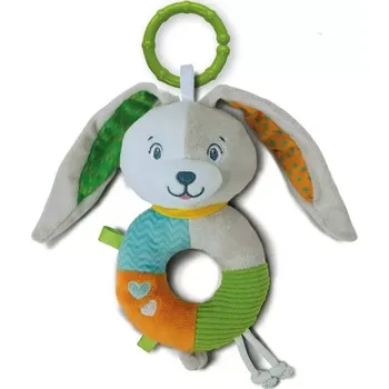 Clementoni Plyšové chrastítko s úchytem Zajíček