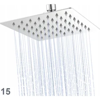 Sprchová hlavice Čtvercová sprchová hlavice z nerezové oceli, tenká, 15 cm, CHROM