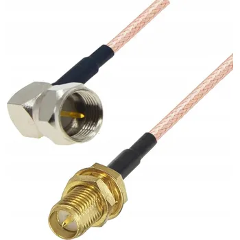 Elektrická zásuvka Propojovací kabel F konektor ÚHLOVÝ / SMA RP zásuvka RG316 1m