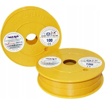 elektrický kabel Kabel LGY/H05V-K 0,50 mm2 100 m Žlutý