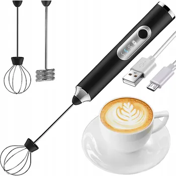 Šlehač mléka ELEKTRICKÝ NAPĚŇOVAČ MLÉKA RUČNÍ ŠLEHAČ MIXÉR NA KÁVU USB