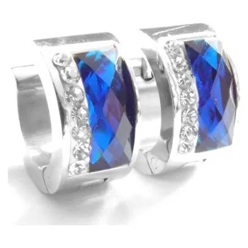 Náušnice Steel Jewelry Náušnice modré kroužky z chirurgické oceli NS090212 dárkové balení zdarma