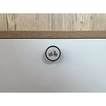 Nábytková knopka Bianco černá, motiv kolo V35