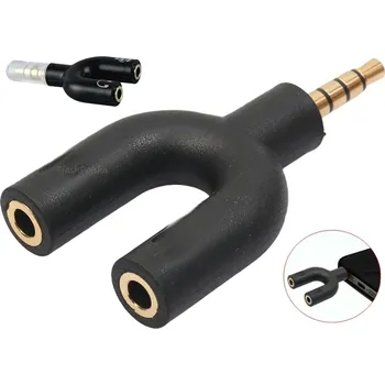 Audio kabel ADAPTÉR STEREO MiniJACK 3,5mm M x1 -> F x2 4PIN