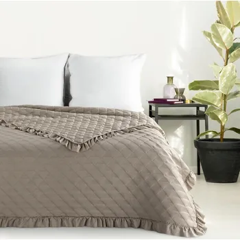 Přehoz na lůžko Tmavě béžový přehoz VANESA 220 x 240 cm