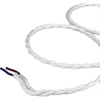 elektrický kabel Elhard CA1275W pletený kabel 2×0.75mm2, bílý
