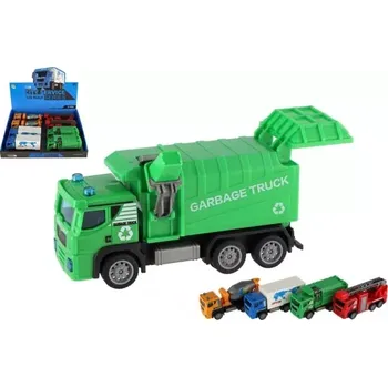 autíčko Teddies auto nákladní plast 15cm na zpětné natažení 4 druhy 8ks v boxu