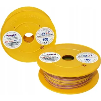 elektrický kabel Kabel LGY/H05V-K 0,50 mm2 100 m Žlutý/Fialový