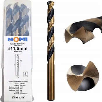 Vrták VRTÁK DO KOVU 11,5 mm HRC PRO NOMI DO PLASTŮ ALUMINIM DRENA