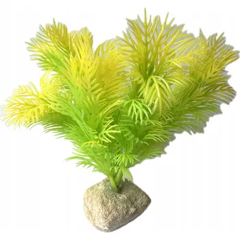 umělá květina SVĚTLE ZELENÁ UMĚLÁ ROSTLINA DO AKVÁRIA DEKORACE TERÁRIA 15 CM