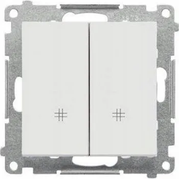 vypínač S.55 Křížový přepínač 2x 10AX 250V rychlospojky světle šedá matná TW7/2.01/114