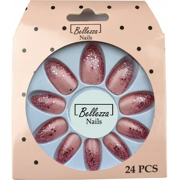 Umělé nehty UMĚLÉ BROKÁTOVÉ TIPY NA NEHTY - 24 ks - ZJ14