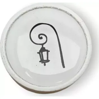 Nábytková knopka Nero bílá, motiv lampa V39