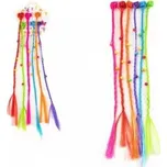 Sponky/Skřipce do vlasů 6ks plast s barevnými copánky 30cm 2druhy