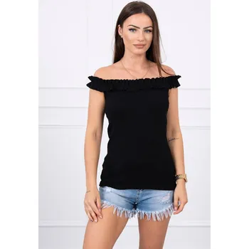 Černá dámská halenka s volánky K-Fashion ve španělském stylu, UNI i519_17695-U