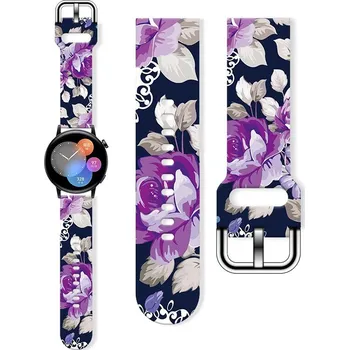 Příslušenství k chytrým hodinkám eses Silikonový květinový řemínek - Fialový, 20 mm