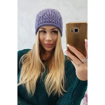 Čepice Dámská zimní čepice Leaves fialová od K-Fashion, UNI i519_22783-U