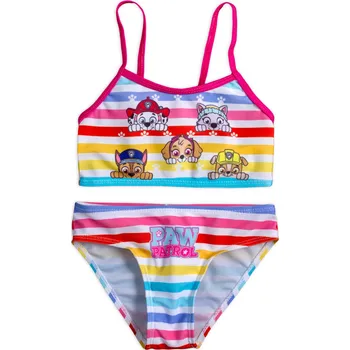 Dívčí plavky Dívčí plavky PAW PATROL barevné proužky Velikost: 110-116