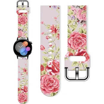 Příslušenství k chytrým hodinkám eses Silikonový květinový řemínek - Červený, 20 mm