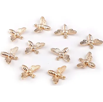 Přívěsek Kovový přívěsek / taháček na zip včela 19x15 mm, malé, 2 růžové zlato