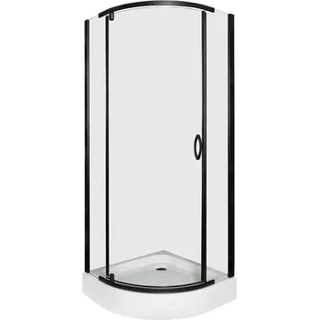 Kerra Splash Black čtvrtkruhový sprchový kout s vaničkou Rozměr koutu: 90x90cm