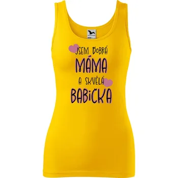 Dámské oblečení DOBRÝ TRIKO Dámské tílko s potiskem Skvělá babička Velikost: M, Barva: Žlutá