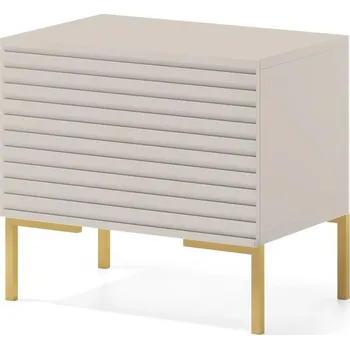 Noční stolek Selsey Lamellito L4 (šedobéžová + zlatá)