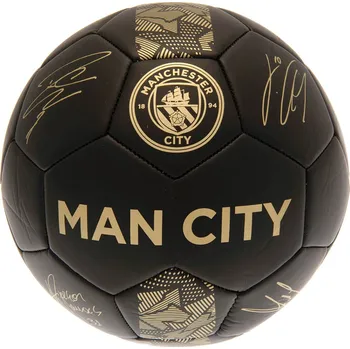 Míčový sport MANCHESTER CITY FC Fotbalový míč Manchester City FC, černý, zlaté podpisy, vel. 5