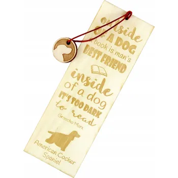 Doplněk ke knize Americký kokršpaněl - gravírovaná záložka do knihy se psem, jméno psa