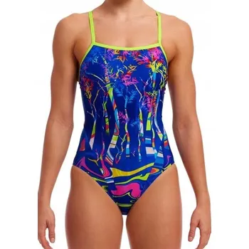 Dámské plavky Plavky FUNKITA Dammed - Jednodílné, úzká ramínka, velikost 12 (UK34) M