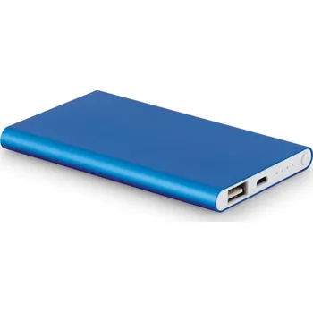 Powerbanka MARCET. Powerbanka slim 4 000 mAh z recyklovaného hliníku (100% rAL) a recyklovaného ABS (100% rABS) - Světle modrá