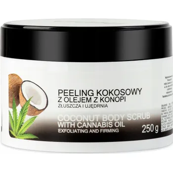 Tělový peeling KOKOSOVÝ TĚLOVÝ PEELING s KONOPNÝM OLEJEM | CUKROVÝ PEELING | 100% PŘÍRODNÍ