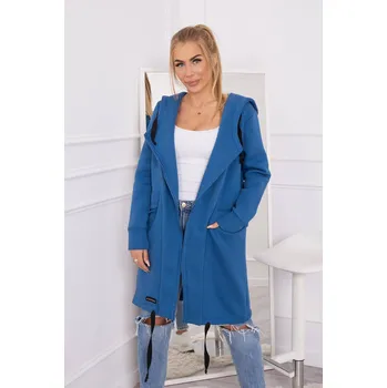 Dámská cargo bunda Dámská zateplená džínová dlouhá bunda s kapucí K-Fashion, UNI i519_21625-U