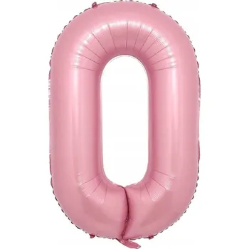 Balónek NAROZENINOVÁ DEKORACE BALÓN ČÍSLICE 0 RŮŽOVÝ VELKÝ FÓLIOVÝ HELIUM VZDUCH 40 CM