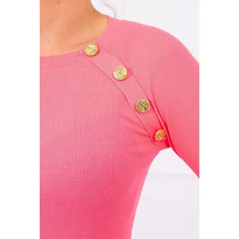 Dámské šaty Dámské růžové šaty s knoflíky K-Fashion, UNI i519_17578-U