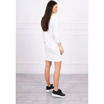 Dámské šaty Dámské šaty s flitrovou grafikou Bird ecru K-Fashion, UNI i519_16995-U