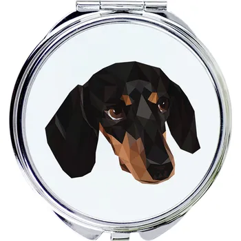 Obraz Jezevčík krátkosrstý kompaktní kapesní zrcátko s geometrickým psem